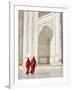 Taj Mahal, UNESCO World Heritage Site, Women in Colourful Saris, Agra, Uttar Pradesh State, India,-Gavin Hellier-Framed Photographic Print