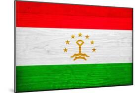 Tajikistan Flag Design with Wood Patterning - Flags of the World Series-Philippe Hugonnard-Mounted Art Print