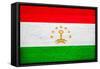 Tajikistan Flag Design with Wood Patterning - Flags of the World Series-Philippe Hugonnard-Framed Stretched Canvas