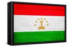 Tajikistan Flag Design with Wood Patterning - Flags of the World Series-Philippe Hugonnard-Framed Stretched Canvas