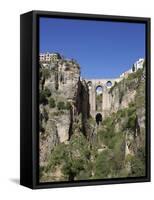 Tajo Gorge and New Bridge, Ronda, Malaga Province, Andalucia, Spain, Europe-Jeremy Lightfoot-Framed Stretched Canvas