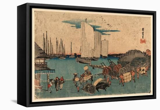 Takanawa Okido No Zu-Utagawa Hiroshige-Framed Stretched Canvas