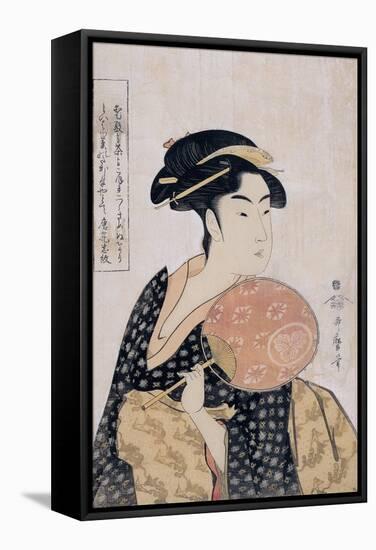 Takashima Ohisa (Ohisa of the Takashima Tea-Sho), C. 1793-Kitagawa Utamaro-Framed Stretched Canvas