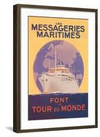 Take a Cruise Around the World with les Messageries Maritimes-Sandy Hook-Framed Art Print