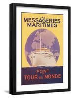 Take a Cruise Around the World with les Messageries Maritimes-Sandy Hook-Framed Art Print