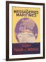 Take a Cruise Around the World with les Messageries Maritimes-Sandy Hook-Framed Art Print