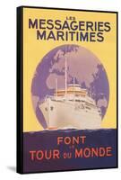 Take a Cruise Around the World with les Messageries Maritimes-Sandy Hook-Framed Stretched Canvas