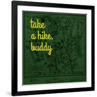 Take a Hike, Buddy - 1881, Yellowstone National Park 1881, Wyoming, United States Map-null-Framed Giclee Print