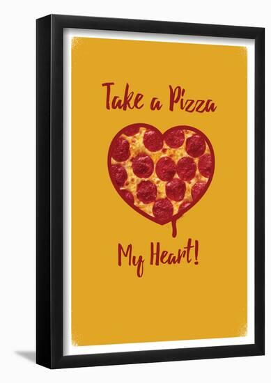Take A Pizza My Heart - Yellow-null-Framed Poster