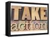 Take Action-PixelsAway-Framed Stretched Canvas