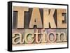 Take Action-PixelsAway-Framed Stretched Canvas