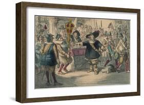 Take Away That Bauble: Cromwell Dissolving the Long Parliament, 1850-John Leech-Framed Giclee Print