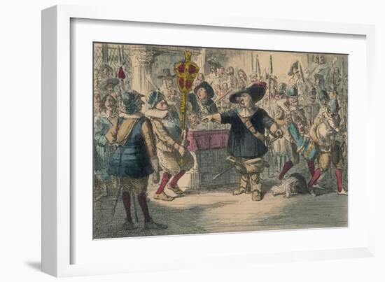 Take Away That Bauble: Cromwell Dissolving the Long Parliament, 1850-John Leech-Framed Giclee Print