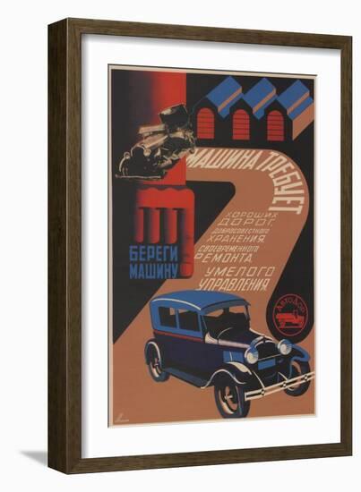 Take Care of Your Car, 1930-Sergei Dmitrievich Igumnov-Framed Giclee Print