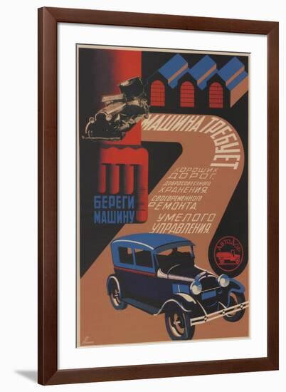 Take Care of Your Car, 1930-Sergei Dmitrievich Igumnov-Framed Giclee Print