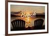 Take Me to the Beach - Sunset View - Sentiment-Lantern Press-Framed Premium Giclee Print