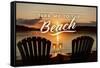 Take Me to the Beach - Sunset View - Sentiment-Lantern Press-Framed Stretched Canvas