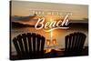 Take Me to the Beach - Sunset View - Sentiment-Lantern Press-Stretched Canvas