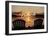 Take Me to the Beach - Sunset View - Sentiment-Lantern Press-Framed Art Print