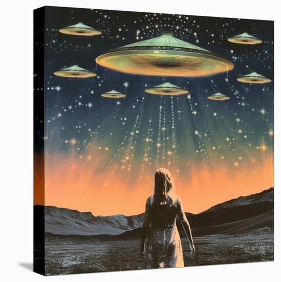 Take Me to Your Leader Collage Art-Samantha Hearn-Stretched Canvas