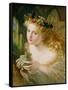 Take the Fair Face of Woman, and Gently Suspending, with Butterflies, Flowers, and Jewels Attending-Sophie Anderson-Framed Stretched Canvas