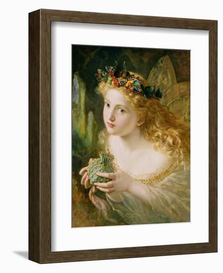 Take the Fair Face of Woman, and Gently Suspending, with Butterflies, Flowers, and Jewels Attending-Sophie Anderson-Framed Giclee Print