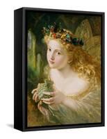 Take the Fair Face of Woman, and Gently Suspending, with Butterflies, Flowers, and Jewels Attending-Sophie Anderson-Framed Stretched Canvas