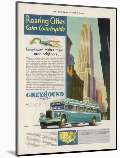 Take the Greyhound Lines to New York-null-Mounted Art Print