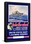 Take the Wheel Steer a Course for Future Success US Naval Reserve WWII War Propaganda Poster-null-Framed Poster