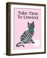 Take Time to Unwind-Cat is Good-Framed Art Print