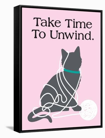 Take Time to Unwind-Cat is Good-Framed Stretched Canvas