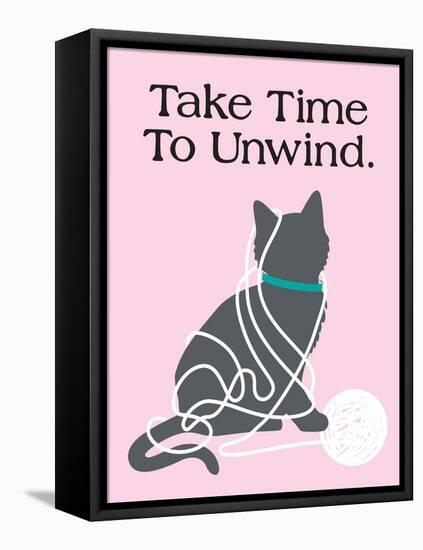 Take Time to Unwind-Cat is Good-Framed Stretched Canvas