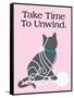 Take Time to Unwind-Cat is Good-Framed Stretched Canvas