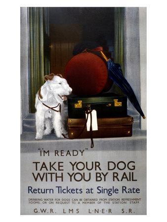 087 Vintage Railway Art Poster Take Your Dog With You