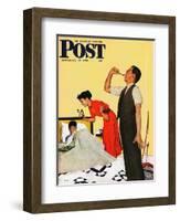 "Take Your Medicine" Saturday Evening Post Cover, September 23, 1950-George Hughes-Framed Giclee Print