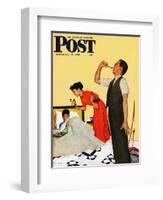 "Take Your Medicine" Saturday Evening Post Cover, September 23, 1950-George Hughes-Framed Giclee Print