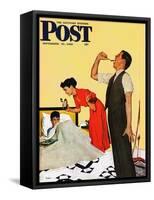 "Take Your Medicine" Saturday Evening Post Cover, September 23, 1950-George Hughes-Framed Stretched Canvas