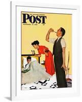 "Take Your Medicine" Saturday Evening Post Cover, September 23, 1950-George Hughes-Framed Giclee Print