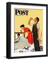 "Take Your Medicine" Saturday Evening Post Cover, September 23, 1950-George Hughes-Framed Giclee Print