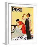 "Take Your Medicine" Saturday Evening Post Cover, September 23, 1950-George Hughes-Framed Giclee Print