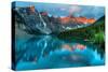 Taken at the Peak of Color during the Morning Sunrise at Moraine Lake in Banff National Park.-James Wheeler-Stretched Canvas