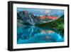 Taken at the Peak of Color during the Morning Sunrise at Moraine Lake in Banff National Park.-James Wheeler-Framed Photographic Print