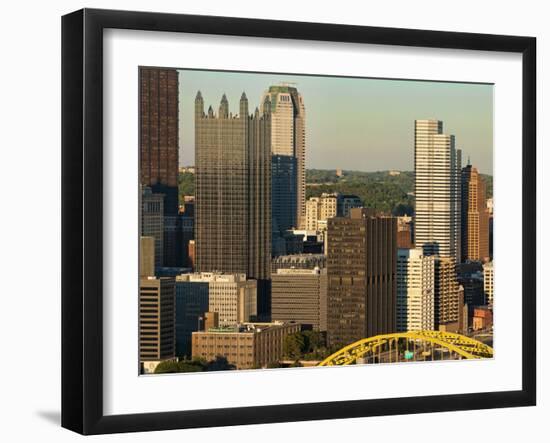 Taken from Mt. Washington, Skyline and the Three Rivers, Pittsburgh, Pennsylvania, Usa-Bill Bachmann-Framed Photographic Print