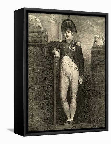 Taken to Plymouth as Prisoner after Waterloo Napoleon Poses on the Gangway of the Bellerophon-Charles Lockhart-Framed Stretched Canvas
