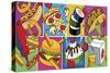 Takeout Food Montage-Ron Magnes-Stretched Canvas