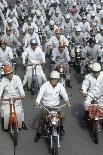 Soichiro Honda, Founder of Honda Corporation, Riding Motorcycles with Workers, Tokyo, Japan, 1967-Takeyoshi Tanuma-Photographic Print