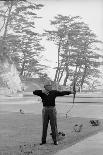 Unidentified Honda Worker in Tokyo Shooting Arrow, 1967-Takeyoshi Tanuma-Photographic Print