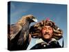 Takhuu Head Eagle Man, Altai Sum, Golden Eagle Festival, Mongolia-Amos Nachoum-Stretched Canvas