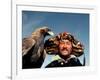 Takhuu Head Eagle Man, Altai Sum, Golden Eagle Festival, Mongolia-Amos Nachoum-Framed Photographic Print