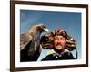 Takhuu Head Eagle Man, Altai Sum, Golden Eagle Festival, Mongolia-Amos Nachoum-Framed Photographic Print